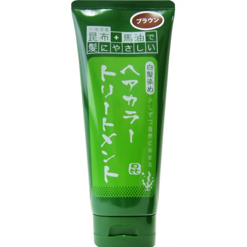 昆布と馬油で髪にやさしいヘアカラートリートメント (ブラウン) 200g 【三和通商】