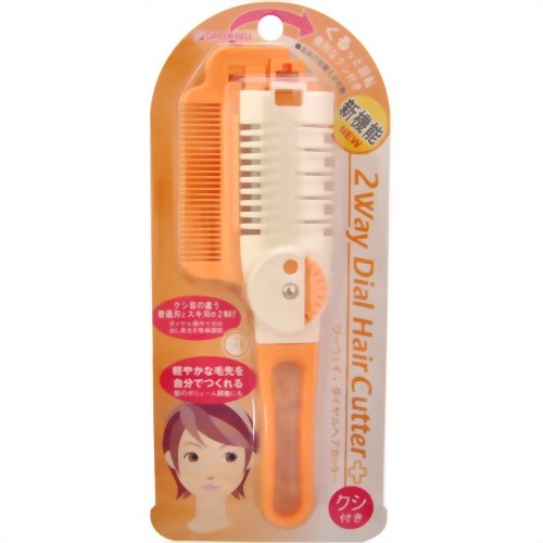 ツーウェイ・ダイヤルヘアカッター+クシ付き オレンジ 【グリーンベル】