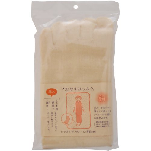 おやすみシルク 絹厚地五本指靴下(かかとなし) 【ラッシュ】