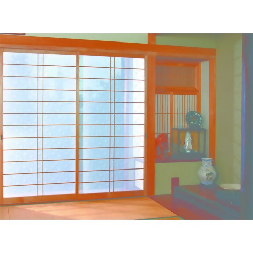 NEWマジックレース障子 リーフ柄 【メイダイ】