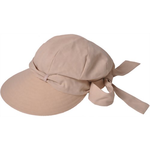 後ろ姿も可愛いつば広帽子 ベージュ 【コモライフ】