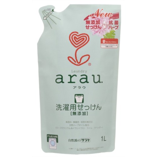 arau.(アラウ) 洗濯用せっけん ローズゼラニウム&イランイラン・ライム・ラベンダー 詰替用 1L 【サラヤ】
