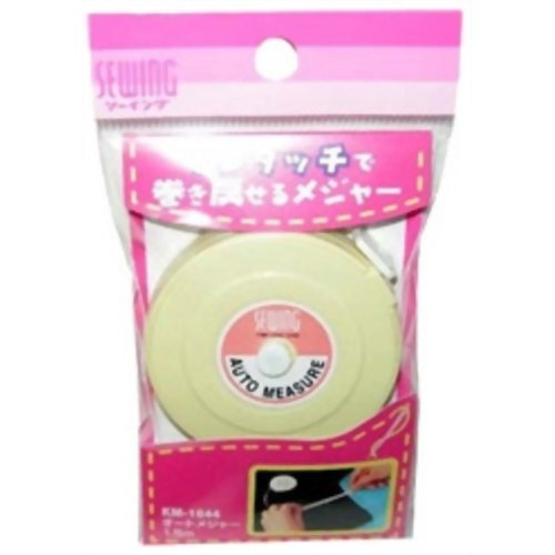 ワンタッチで巻き戻せるメジャー オートメジャー 1.5m 【貝印】
