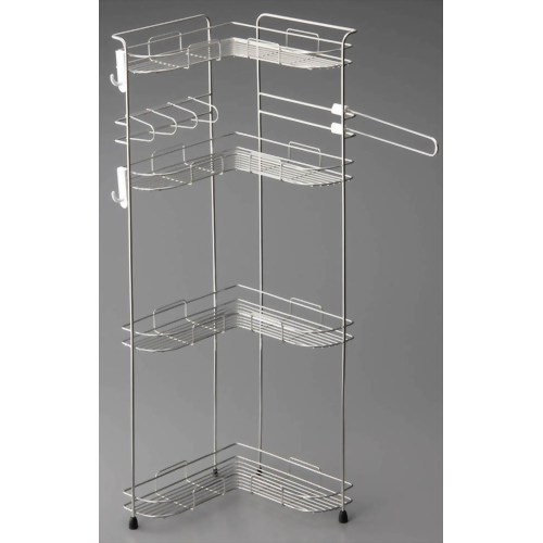 【送料無料】コーナーシャンプーラック4段 WB4 【オークス】