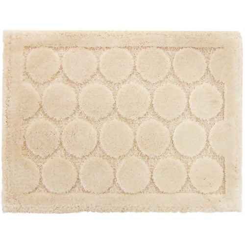 乾度良好バスマット ラウンドット 45*60cm ベージュ 【オカ】