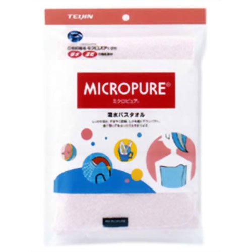 ミクロピュア 吸水バスタオル ピンク 【NI帝人商事】