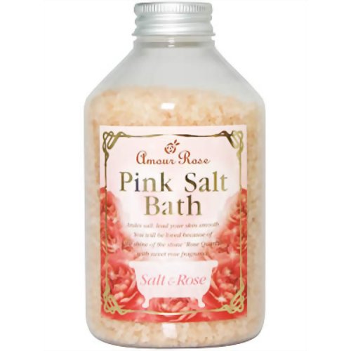 ［バスグッズ　風呂　入浴剤　岩塩　半身浴　ギフト　プレゼント　バスソルト］アムールローズ ピンクソルトバス 500g(入浴剤 バスソルト)