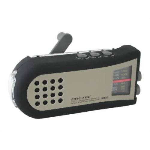 手回しケータイ充電ラジオライト PR-306 ブラック 【ドリテック】