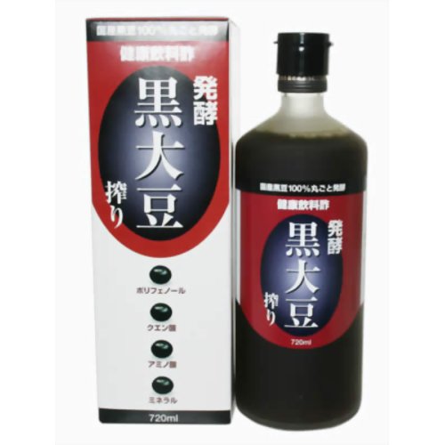 発酵 黒大豆搾り 720ml 【堤酒造】国産黒豆100％丸ごと発酵　健康飲料酢　堤 発酵黒大豆しぼり 720mlブルーベリーの約18倍ものアントシアニン