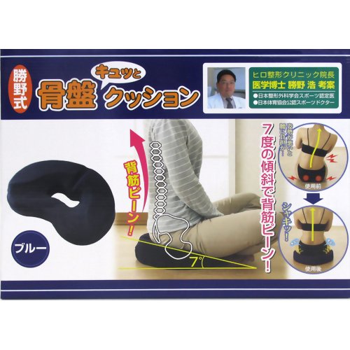 勝野式 座るだけで骨盤キュッとクッション ブルー 【メイダイ】