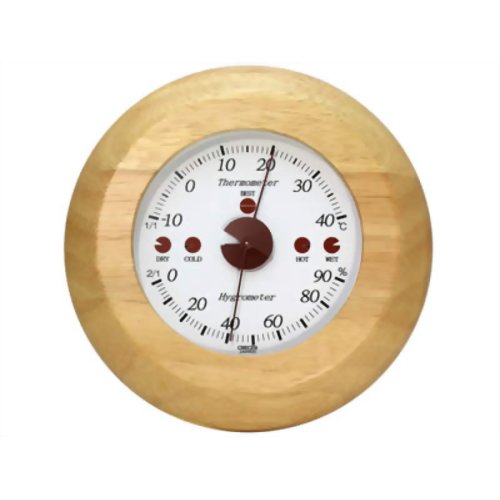 クレセル 天然木枠 快適計・温度計・湿度計 (壁掛け用) CR-630W 【クレセル】