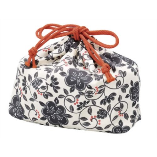 布貼 巾着袋 黒絵 【たつみや漆器】