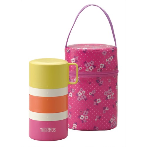 サーモス フレッシュランチボックス 3段式 560ml ピンクフラワー DJG-550 PFL 【サーモス】