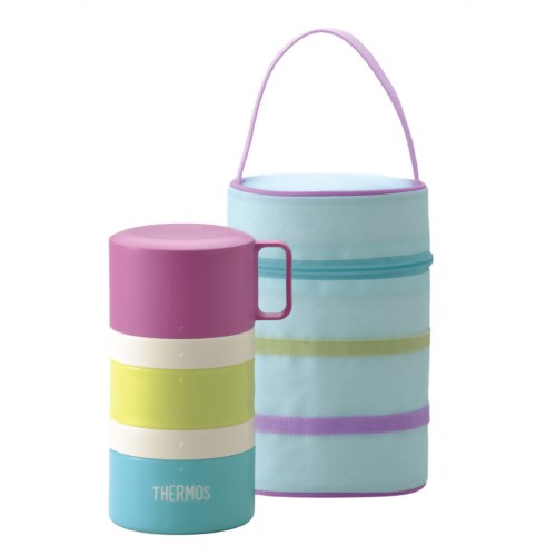 サーモス フレッシュランチボックス 3段式 560ml ブルーボーダー DJG-550 BLBD 【サーモス】