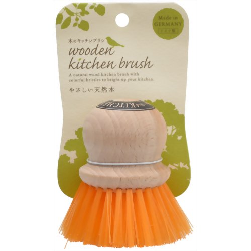木のキッチンブラシ オレンジ　　 【やさしい天然木のぬくもり　 ドイツ製】