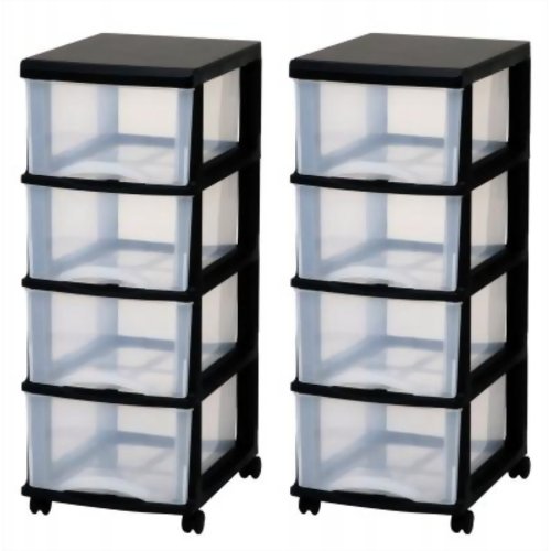 和泉化成 ウッドXDラック4型キャスター付 2個組 3941ブラック 【和泉化成】