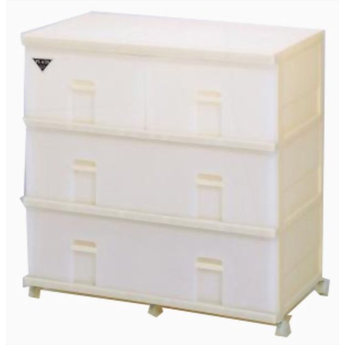 和泉化成 プレーン ビッグクローゼット深型3段キャスター付 7419 アイボリー 【和泉化成】