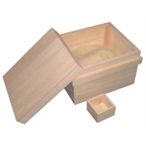 木曽工芸 桐米びつ 10kg用(一合桝付) 【木曽工芸】