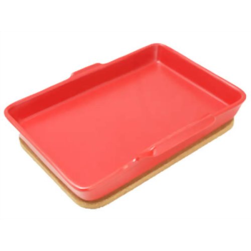 トースタープレートL フラット レッド TO-043 【クリヤマ】