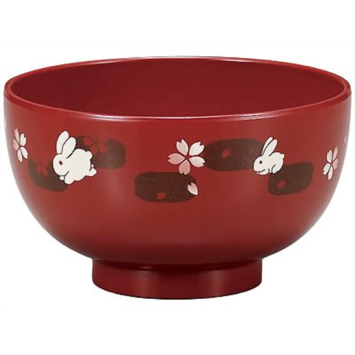 こども弁当 和のキッズ おわん 朱 うさぎ遊び 【たつみや漆器】