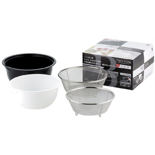 ヨシカワ ツー・トーン ボウル&ザル4pcsセット SH9510 【ヨシカワ】