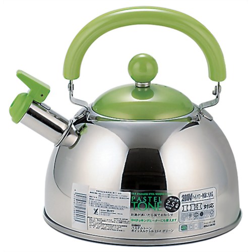 ヨシカワ パステルトーン ホイッスルケトル 2.5L グリーン SH9603 【ヨシカワ】