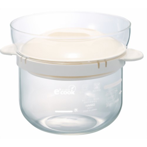 ハリオ レンジでごはん一合炊き XRCN-1PW ピーチホワイト ごはん1合用 【ハリオグラス】