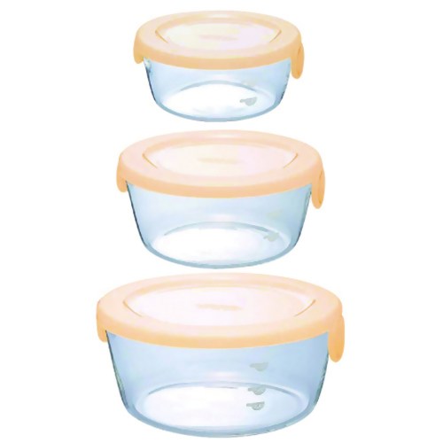 ハリオ スタッキー3個セット クリアオレンジ SYT-2418COR 【ハリオグラス】