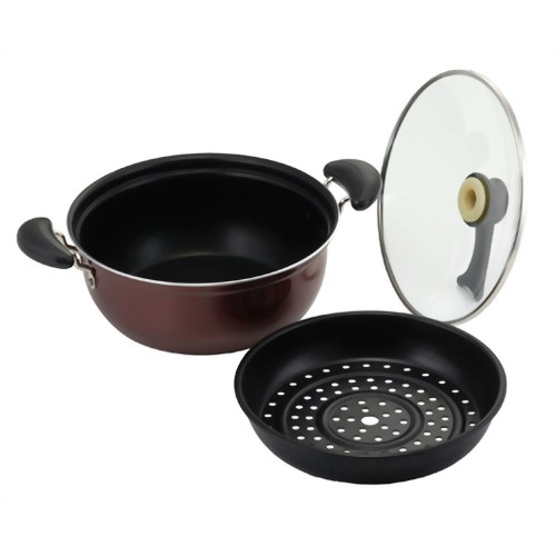 ニューDo!なべ 深型蒸し料理鍋 24cm オレンジ DR-4779 【和平フレイズ】