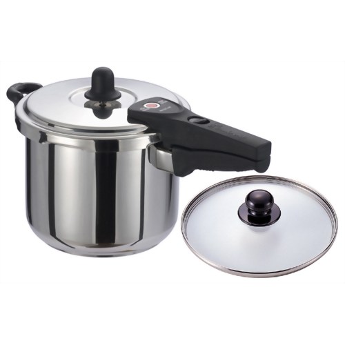 ワンダーシェフ レギュラー 片手圧力鍋 6.0L (蒸しす・ガラス蓋・クッキングガイド付) 602657 【ワンダーシェフ】