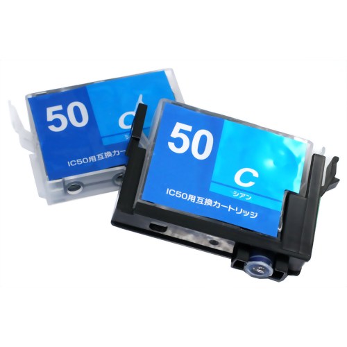 アクティス エプソンIC50対応 インクタンク交換方式 汎用インクカートリッジ 2個パック シアン EIE50R2C 【アクティス】