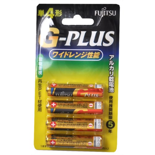 FUJITSU アルカリ乾電池 G-PLUS 単4*4P 【FDK】
