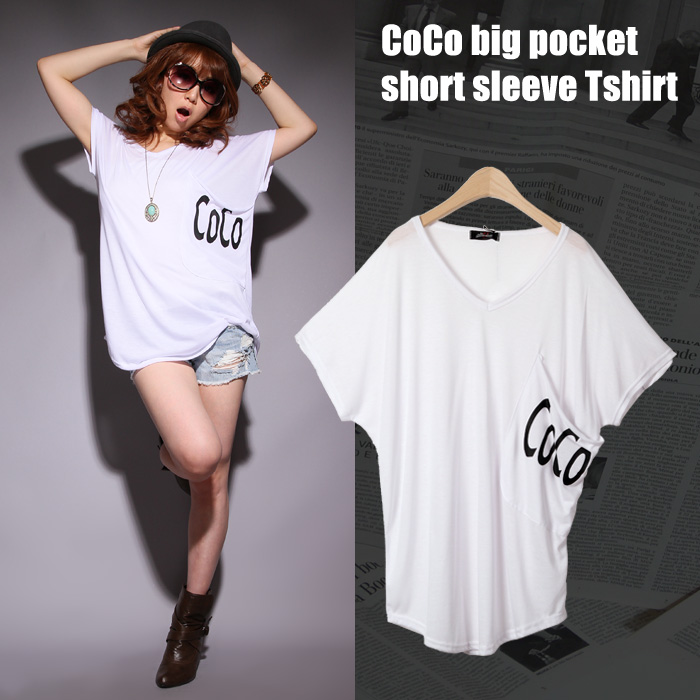 【全３色!!!】【チュニック/ゆる/ルーズ】CoCoビッグポケットドルマンTシャツ